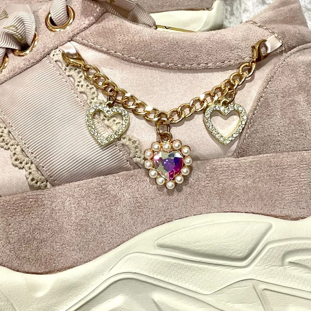 Liz Lisa Pink Side Charm Platform Sneakers Ribbon Lolita Kawaii Jeweled Jfashion - Picture 11 of 16